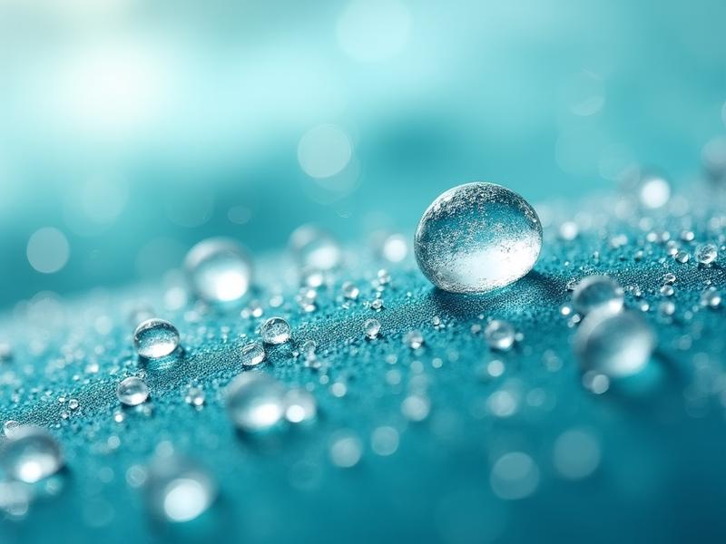 Macro shot of salt water beading off a waterproof pet leash