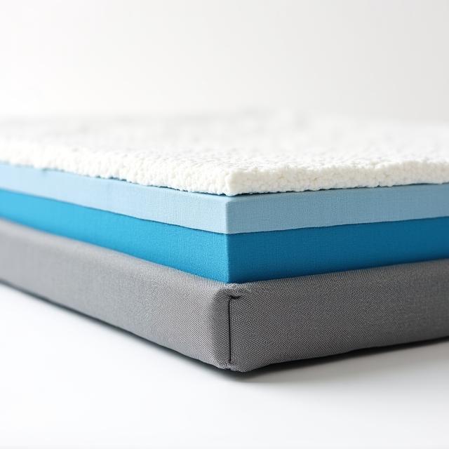 Cross-section view of medical-grade orthopedic pet bed