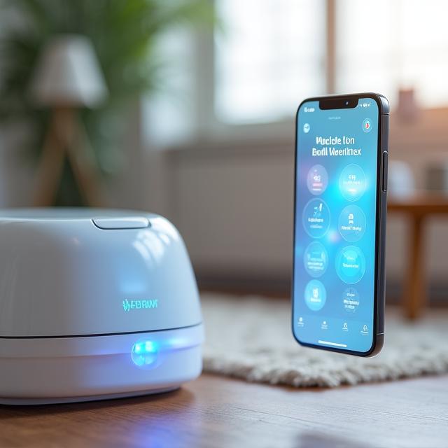 Showcase of the self-cleaning litter box health interface on a mobile app